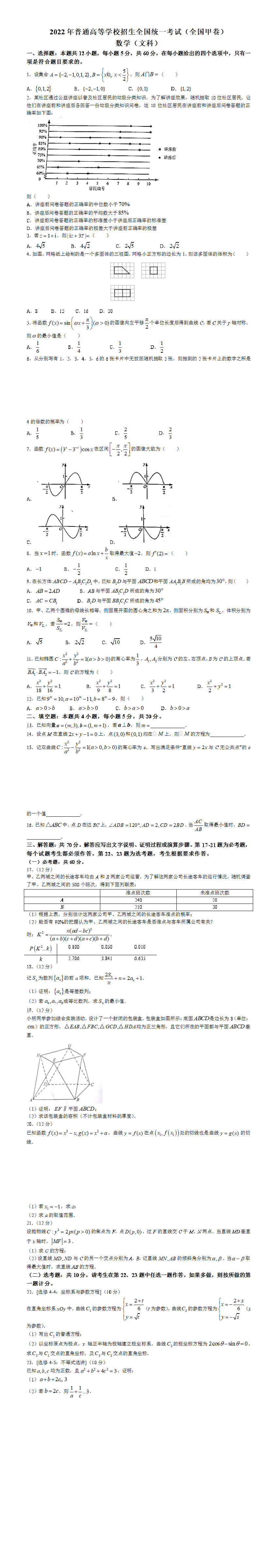 2022年全国甲卷数学（文科）高考真题文档版（原卷）.png